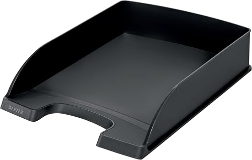 Image of Leitz A4 Letter Tray, Black, Plus Range, 52270095 (Pack of 5)