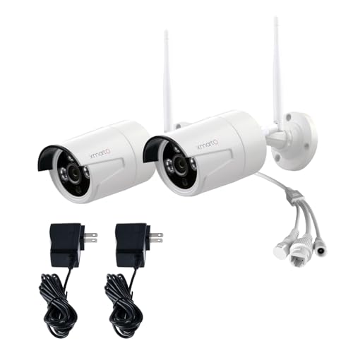 xmartO WB2024-W 2K 3MP WiFi 6 Security Camera (2 Pack) 3.6mm Lens Dual-Band 2.4G/5GHz Add-on WiFi 6 NVRs Built-in Mic IP66 Indoor Outdoor IR Night Vision 24/7 Surveillance