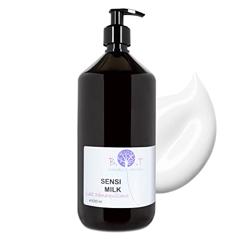 SensiMilk- Leche Micelar Natural con Ceramidas, Limpieza Profunda y Suave, Desmaquillante 3en1, Maquillaje Resistente, Limpia, Purifica, Hidrata, Piel Sensible 1000 ml