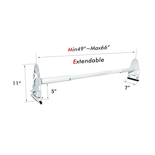 AA-Racks Model X37 Heavy Duty Rain-Gutter Van Roof Rack Round Bar Three Bar Set Steel Matte White