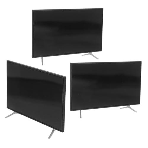 KONTONTY 3個スケール ドールハウス用ミニチュアテレビ リアルなテレビ模型でリビングルーム装飾向け 置き換え簡単なミニ家具 のごっこ遊び
