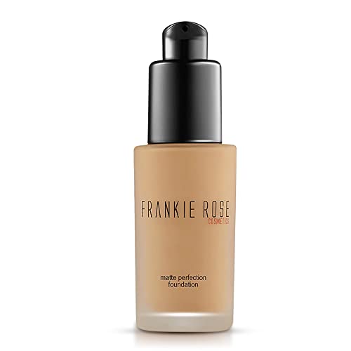 Frankie Rose Cosmetics Matte Perfection Foundation Makeup – Long-Lasting, Lightweight & Hydrating Foundation For A Semi-Matte Finish - Foundation Full Coverage For All Skin Types - (Olive) 1.0 Us Fl Oz / 30 Ml #TOP14
