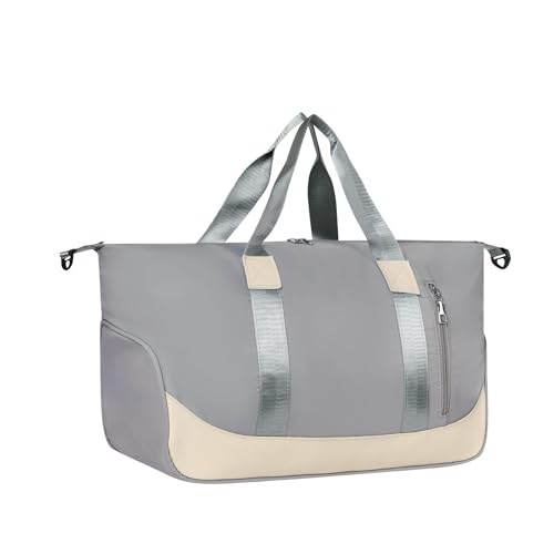Image of Furn Aspire Lightweight Waterproof Sports Fitness Gym Duffel Yoga Weekend Travel Bag with Separate Shoes Compartment & Wet Pocket Men & Women (J. Grey)
