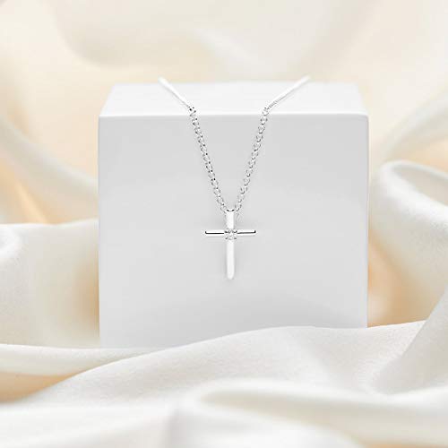 925 Sterling Silver Faith Diamond Cross Necklace for Girls. Ideal for Baptism, First Communion Gifts, Quinceañera, Flower Girl and Bridesmaid Gifts - Adjustable Faith Jewelry4