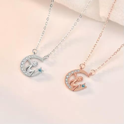 Collar de cuentas rosa con caída vertical y cadena larga infantil 3