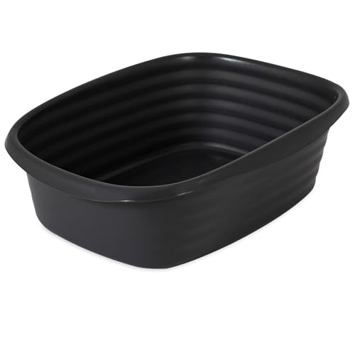 Arm & Hammer Simply Recycled Wave Open Cat Litter Pan Small Cat Litter Box Made in USA Black