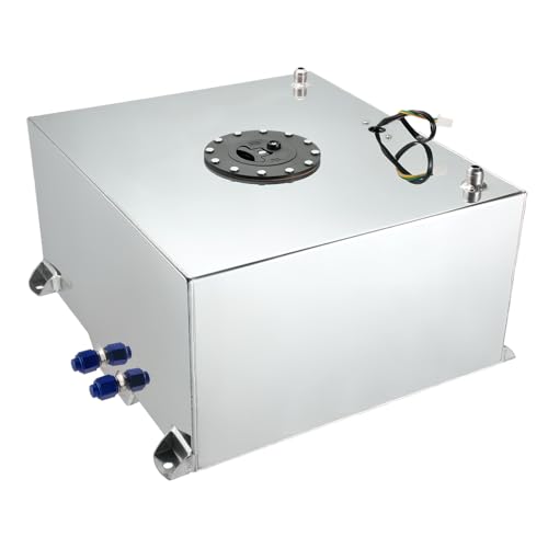 EVIL ENERGY 15 Gallon Fuel Cell Gas Tank Aluminum with Level Sender Street Drift Silver