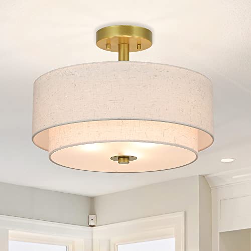 Xinbei Lighting XB-SF1289-GB 3 Light Semi Flush Mount Light, Close To Ceiling Light Fixture thumb #5