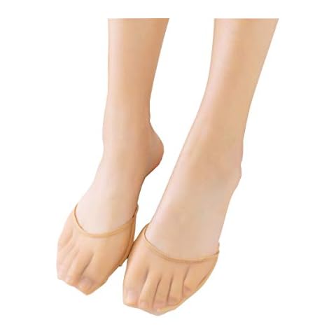 6 Pairs Women's Sheer Toe Cover with Padding Toe Topper Liner Socks Ladies High Heels Transparent Non-Skid Bottom (Skin) Cover