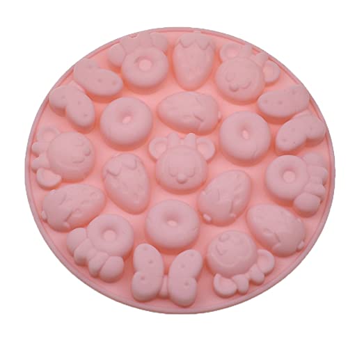 Donut Elephant Ice Cream Mould Mini Silicone Chocolate Ice Tray Drop Glue Mould (Donut Strawberry)
