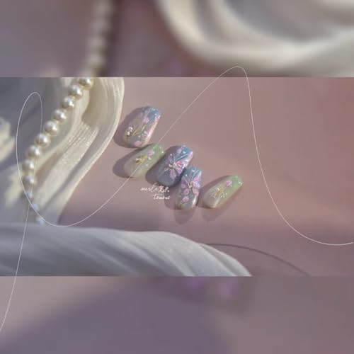 Image of Butterfly Nail Sticker 5D Embossed Nail Art Decals with Rhinestone Design for Women Girls Kid Supplies Purple Butterfly Stickers for Nails Manicure Decorations