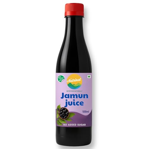 Image of Nutrinat Jamun Juice - 500ml (Pack of 1) | Jamun Juice without Sugar | Natural Kala Khatta Flavor