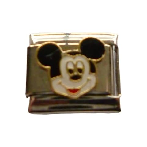 Italian Charm SILVER MICKEY MOUSE CLASSIC SHINY fits all 9mm Italian bracelet KY9 Cover