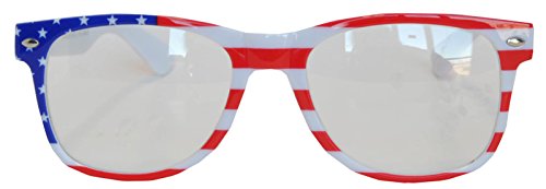 Image of OWL Classic American Flag Sunglasses USA Patriot Colored Lens 4th of July