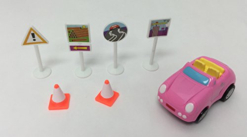 Perfect Life Ideas Theme Vehicle Puzzle Track Play Set - Battery Operated Toy Themed Style Vehicle Runs on Interchangeable Puzzle Tracks - Make up to 50 Track Combinations (Pink Sports Car) - Thumbnail 4