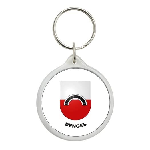 ROUND KEYCHAIN. - DENGES HARMONIAL SHIELD - GEMEINDEN DES KANTONS WAADT - SWITZERLAND