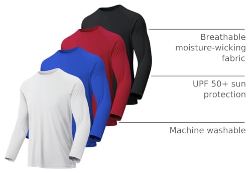 Image of MLYENX 7 Pack Long Sleeve Shirts for Men Sun Protection Quick Dry