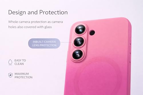 Image of amazon basics Gradient Mag-Safe Case for Samsung Galaxy S25 5G | Soft Silicone Shockproof Cover with Camera Protection | Slim Lightweight Design | Smooth Touch & Durable - Light and Dark Pink