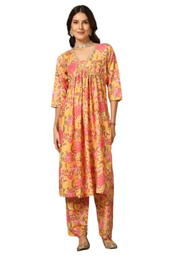 Image of Leriya Fashion Black Kurta Set for Woman | Kurti Set for Woman | Anarkali Suit for Women Kurtis | Short Kurti for Women | Ethnic Jaipuri Straight Kurta Set with Palazzo Pants | Salwar Suit for Party Outfits