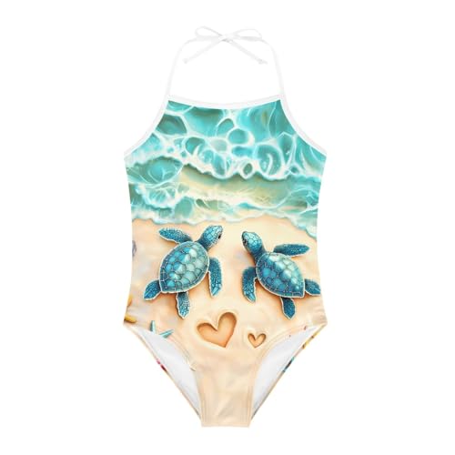 Cumagical Girls One Piece Swimwear UPF 50+ Sun Protection Quick Dry Fabric for Summer Beach Pool Party