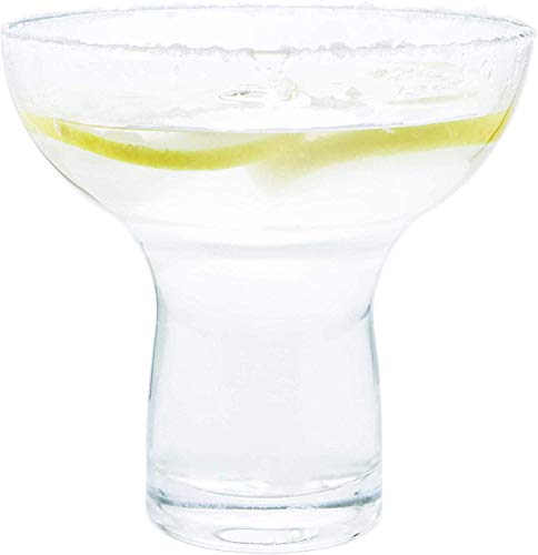 Margarita Glasses Stemless Large Thick Solid LEAD Free Clear Glass, 16 Ounces (4)