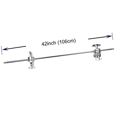 Image of PHOCUS 42 inch C Stand Boom Arm, Extension Grip Boom Arm with 2 Pieces Swivel Grip Head for Photography C Stand Light Stand Reflector Flag and Other Studio Video Equipment