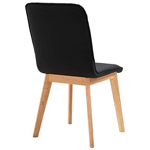 VidaXL 2x Massello Rovere Sedie da Pranzo Nere