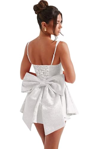 Short Satin Homecoming Dresses with Bows Applique Corset Prom Dress Mini HOCO Party Cocktail Gowns for Teens