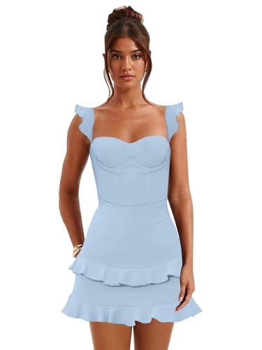 Ruffles Short Homecoming Dresses for Teens Bodycon Corset Mini Party Dress 2025 HC362