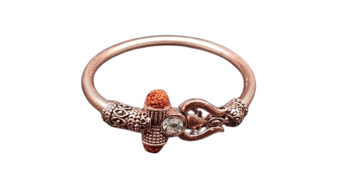 Dharmsaar Om Namah Shivay Kada(Free Size),Copper Bahubali Kada For Men And Women,Original Shiv Trishul Damru Kada With Rudraksh Beads,Designer Shiva Adjustable Cuff Hand Bracelet (B0DDCM7L3D) Amazon Price History, Amazon Price Tracker
