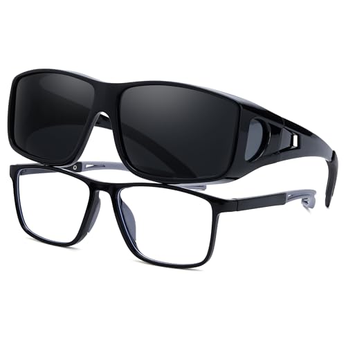 LVIOE Polarized Fit Over Glasses Sunglasses for Women Men Over Glasses Sun Glasses with UV400 Protection LS0312