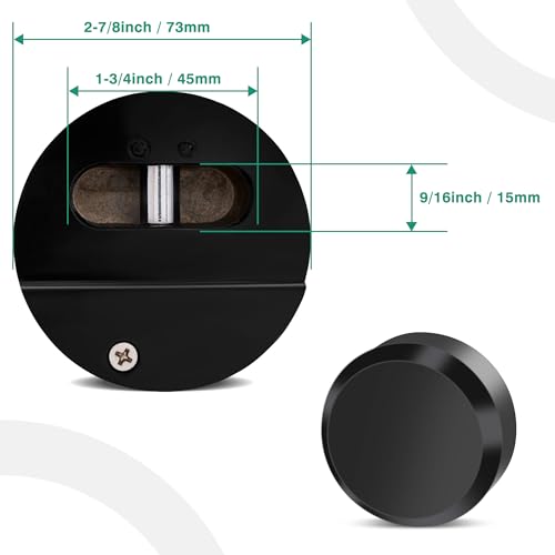 Image of 1 Piece Hidden Shackle Padlock, Heavy Duty Puck Lock for Trailers, Van Locks Keyed Alike Trailer Puck Padlocks with Enlarged Puck Lock for Vans, Black