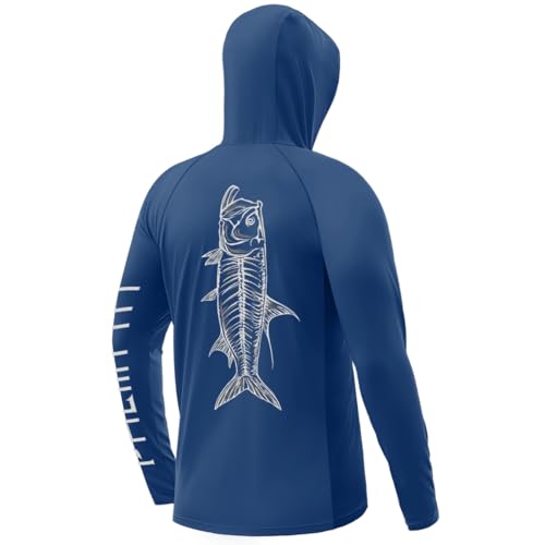 Palmyth Fishing Shirts for Men UPF 50+ Sun Protection Hoodie Long Sleeve with UV Vented Neck Gaiter