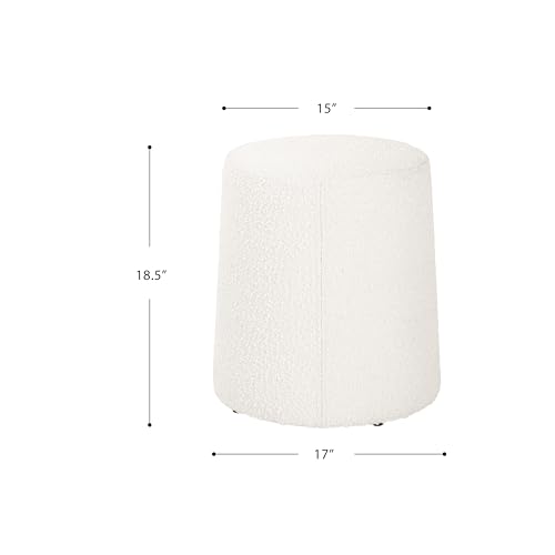 Image of HomePop 17 inch Organic Shape Ottoman - Cream Boucle