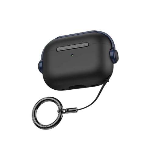 Capa Protetora Nerdcase Compatível com AirPods 4, Silicone Reforçado, Preta com detalhe Azul