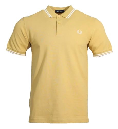Fred Perry Herren Kurzarm Polo - M3600 (DE/NL/SE/PL, Alphanumerisch, 3XL, Regular, Regular, Honey/White)