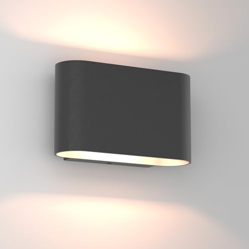 Image of Aipsun Black LED Wall Sconces 1 Pack Indoor Modern Wall Lights Hardwired Up and Down Interior Wall Mount Light for Living Room Bedroom Hallway Warm White 3000K(with G9 Bulbs)