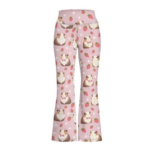 YEXIATODO Cute Dutch Pig Yoga Pants for Girls Pink Leggings Size 9-10 Little Girls Leggings Kids Basic Full Length Pants Bell Bottoms Flare Pants Ensuring Your Child's Comfort in Various Activities