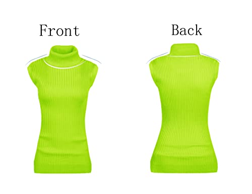 Image of v28 Women Sleeveless High Neck Turtleneck Stretchable Knit Sweater Top