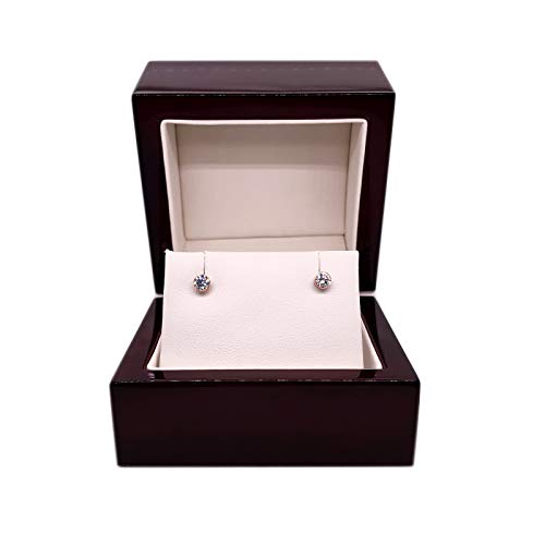 1/3 Carat Lab Grown Diamond Round Stud Earrings in 14k Gold (G-H, VS1-VS2, cttw) Bezel Set, Screw Back by Diamond Wish4