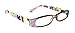 Elsa, The Lady Bug Florist, Narrow Bling Women Reading Glasses Adorned with Genuine European Crystals, Black, Teal, Pink and White. NY Fifth Avenue.