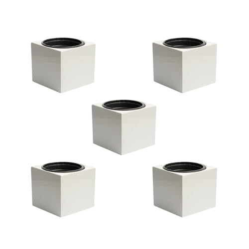 Kit 5 Vasos Autoirrigáveis Liso Minimalista Cor Preto Creme Rosa Salmão Creme Planta Hortaliça Decoração (Cinza Claro)