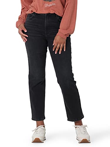 Wrangler Womens High-Rise Rodeo Straight Leg Crop Jeans, Carbon, 6 US