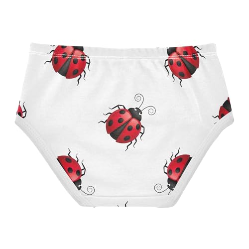 Cotton Toddlers Underwear Floral Vivid Red Black Ladybugs White Little Girl Panties Cartoon Undies Kids Briefs 2t2