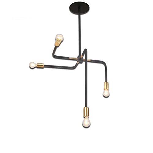 Lustre en fer forgé 4 têtes pour un éclairage rétro optimal - 2