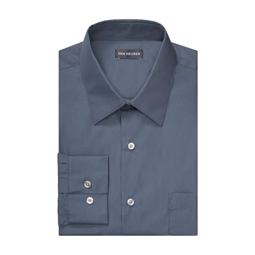 Image of Van Heusen Men's Poplin Regular Fit Solid Point Collar Dress Shirt