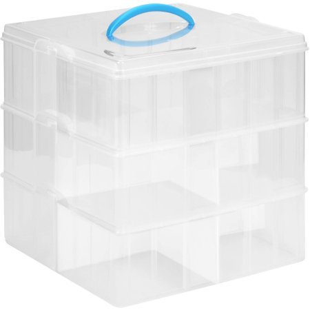 Snapwware Snap'N'Stack Storage Unit, 12" x 12", 3-Layer, Set of 2, Plastic Clear 1098843