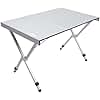 PORTAL Folding Outdoor Camping Table with Adjustable Height, Aluminum Roll-Up Top and Carry Bag, Big Large Portable Tables for Picnic, BBQ and Tailgating, Silver