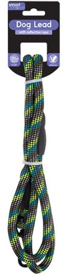 Dogs Reflective Rope Lead, 120cm with heavy duty carabiner clip, Rope Lead, 1.2 Meter Leash, Comfortable Handle