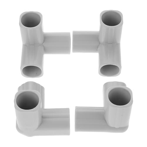 Toddmomy Accesorios de Codo de Acero 4 Piezas para Parque Infantil, Conector en T para Barrera de Seguridad Ñiño, Compatible Puertas y Portones, Uso Interior y Exterior, Gris Claro